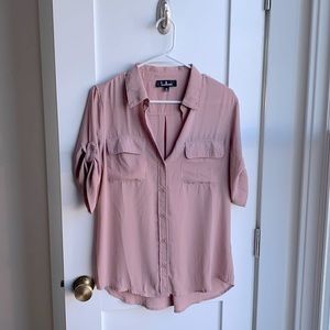 Lulus Mauve Button-Up Top (Size M)